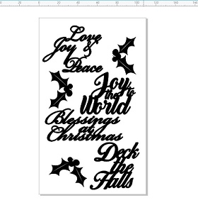 Christmas greetings and holly 110 x 180mm  min buy 3